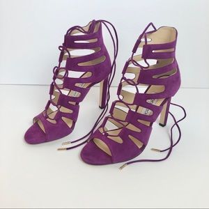 Jimmy Choo Hitch Lace Up Wraparound Cage Sandals